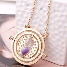 2015 New Hot Movie Film 18k gold plated harry potter necklace time turner hourglass vintage pendant Hermione Granger Jewelry