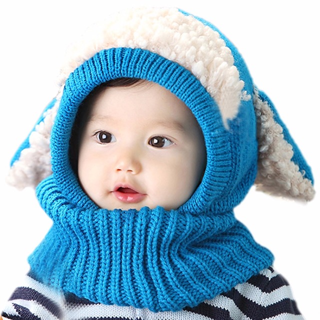 Лучшие продажи Малышей детские Beanies Шляпы Капюшон Капюшон Kintted Шерстяные Шарфы Шапки Зима Теплая Шапка