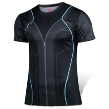 Superhero bodybuilder fashionable collar avengers alliance 2 PE breathable quick dry T-shirt tight short sleeve T-shirt