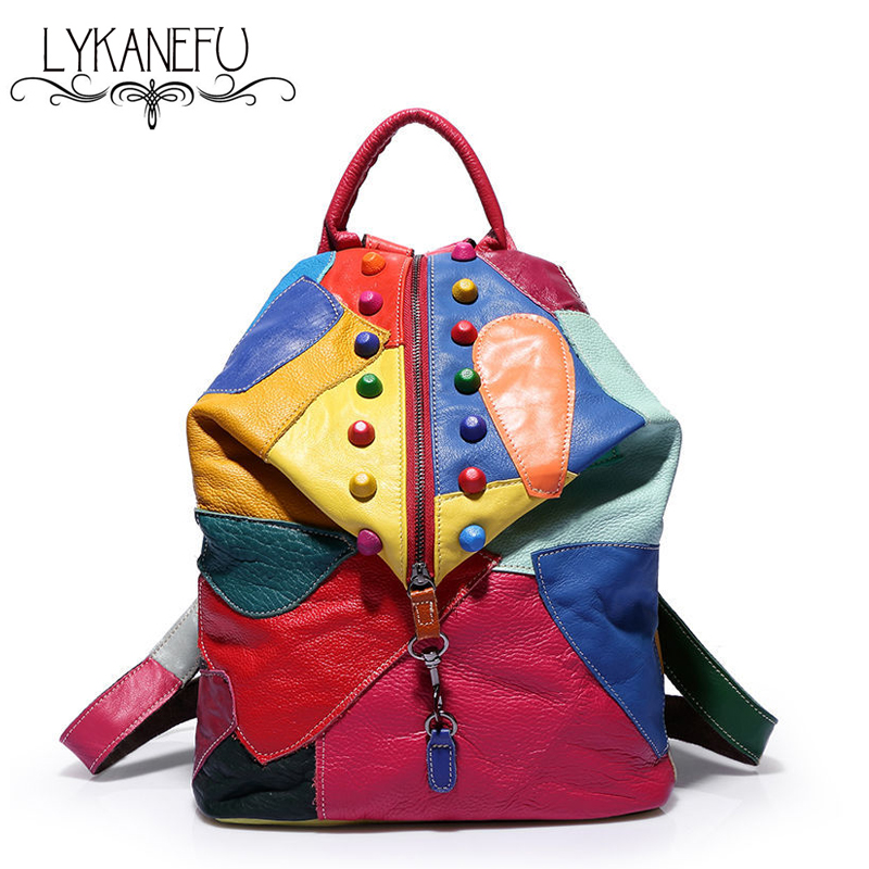 100% Guaranteed Genuine Leather Backpack Women Bags Cowhide Leather Bag Mochila Feminina School Backpacks Preppy Style