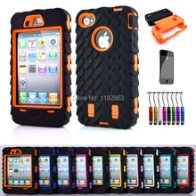 Armored robot Triple Shockproof Rugged Hybrid Phone Case Cover Screen protection Stylus pen For Apple iphone