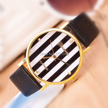 New Fashion Hot sale Geneva the new ultra-thin watches fashion lady watch gold vertical stripes Wristwatche for women SB019P