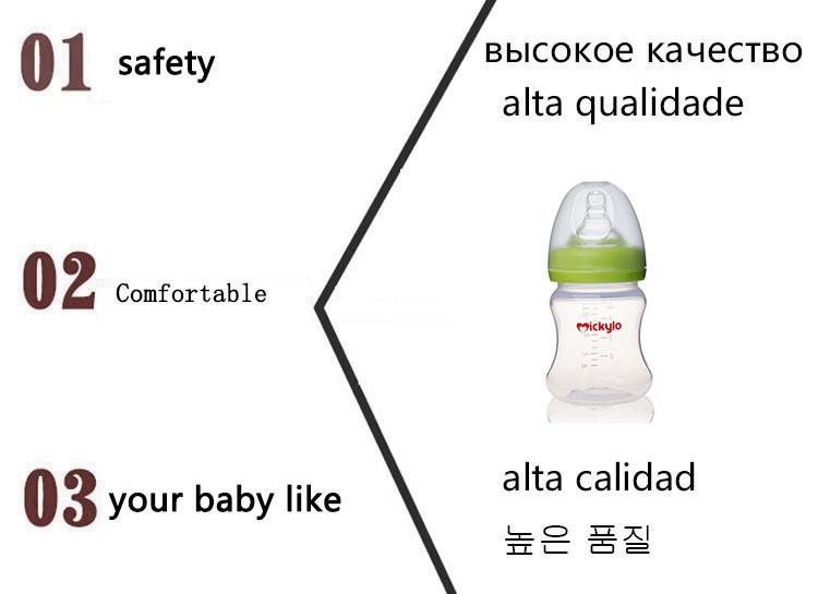 140ML PP Drinking Nursing Bottle Wide Mouth Plastic Baby Feeding Bottle Arc Type Mamaderas High Tempetrature Resistance (2)