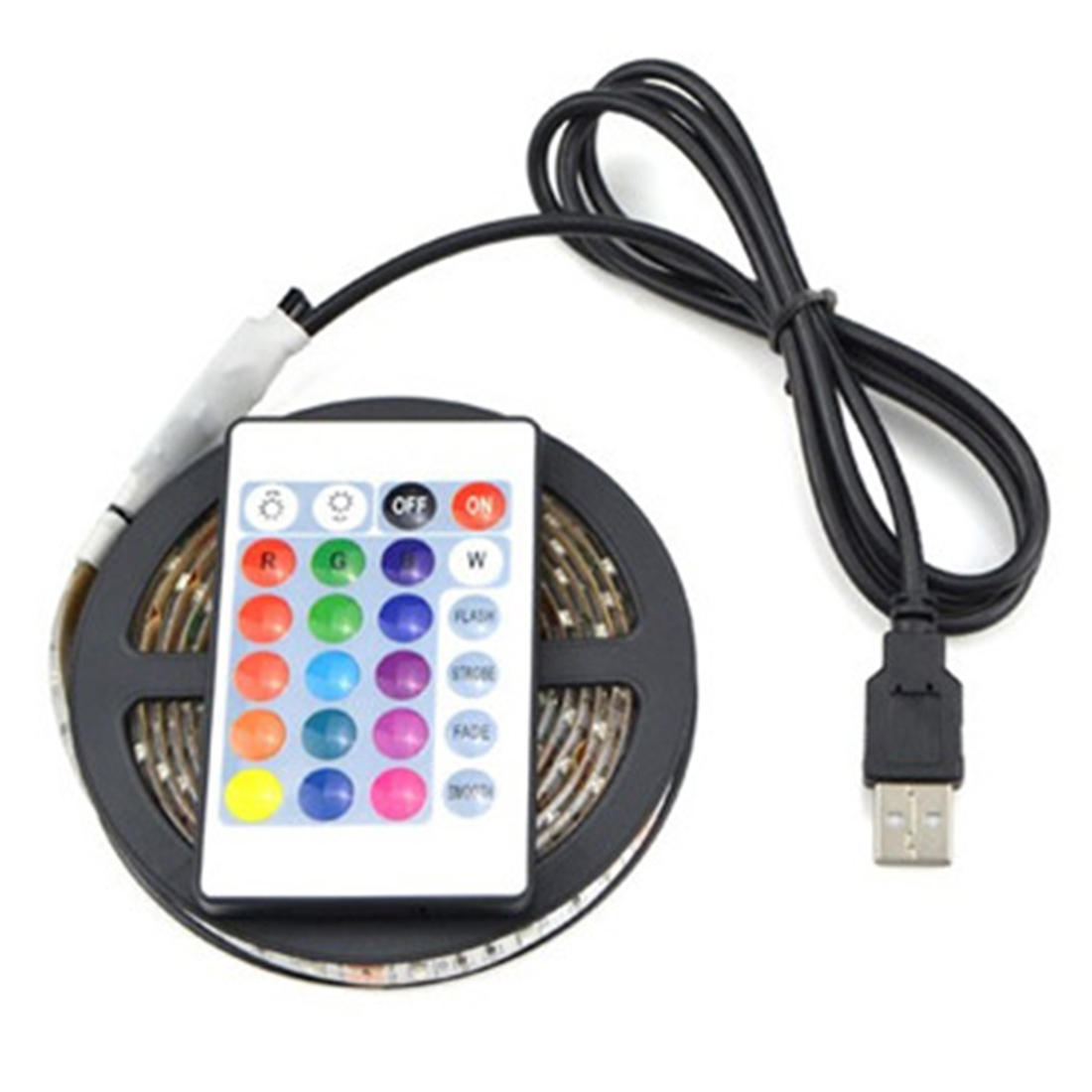 HONGDAK 1m cargador USB 5050 RGB LED tira de luz 5V USB Cable