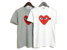 2016 Comme Des Garcons Cdg Play T shirt Men Women Couple T shirts Good Quality Navy Blue Color T shirt Deadpool Brand T Shirts