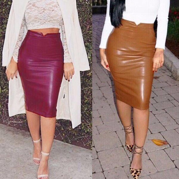 high waist leather skirt (1)