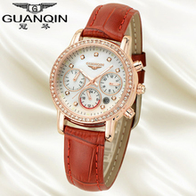 Top Brand Luxury GUANQIN Lady Causal Dress Watch Women Fashion Luminous Waterproof Quartz Watches Women Relogios Femininos