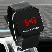 2015 deportes digitales Men ‘ s reloj de cristal cuadrado Dial LED vendedor caliente de la alta calidad de la pantalla táctil reloj de pulsera Unisex nuevo envío gratis