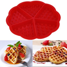 1 X Heart Shape Waffle Mold 5-Cavity Silicone Oven Pan Baking Cookie Cake Muffin Cooking Tools Kitchen Accessories Supplies