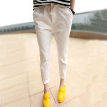 2015 Plus Size Ladies Casual Pencil Four Color Capris Pants Cozy Cotton Women Trouses Elastic Waist
