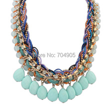 2014 New 5 Corlos High Quality Jewelry Fashion Bohemia Flower Crystal Statement Collar Necklace Necklaces Pendants