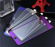 HOT SELL Gold/Silver/Blue/Purple/Black Plating Tempered Glass For iPhone 6 6S Screen Guard Protector Screen Film Front and back