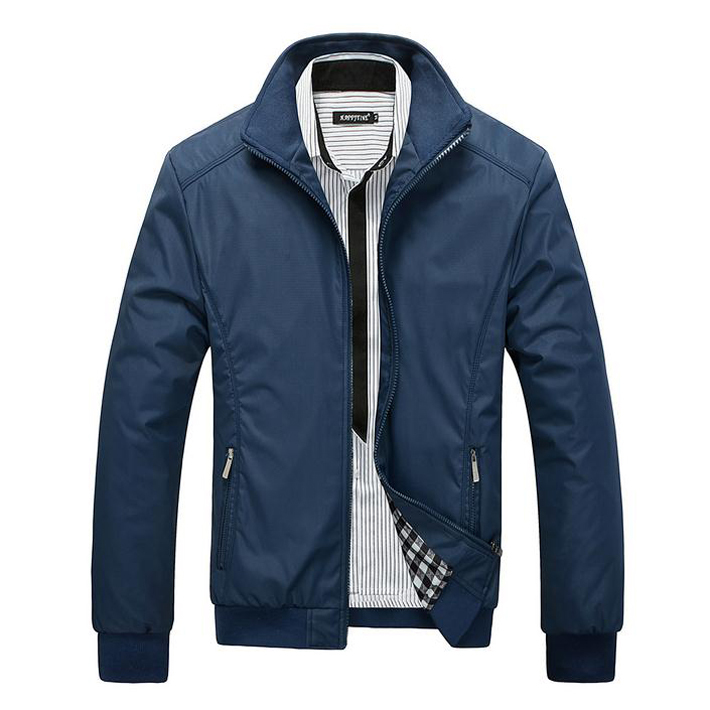 2015 New Arrival Spring Men s Solid Fashion Jacket Male Casual Slim Fit Mandarin Collar Jacket