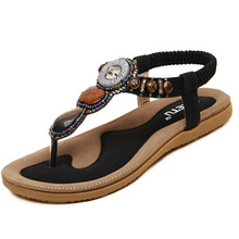 Women Sandals 2016 New Women’s Fashion Bohemian Flip Flops Plus Size 35-42 Ethnic Ankle Strap Sandals for Girls