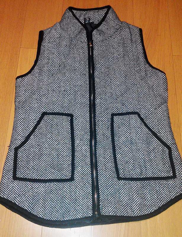 2015 womens fall fashion Herringbone Vest Designer Inspired black denim
