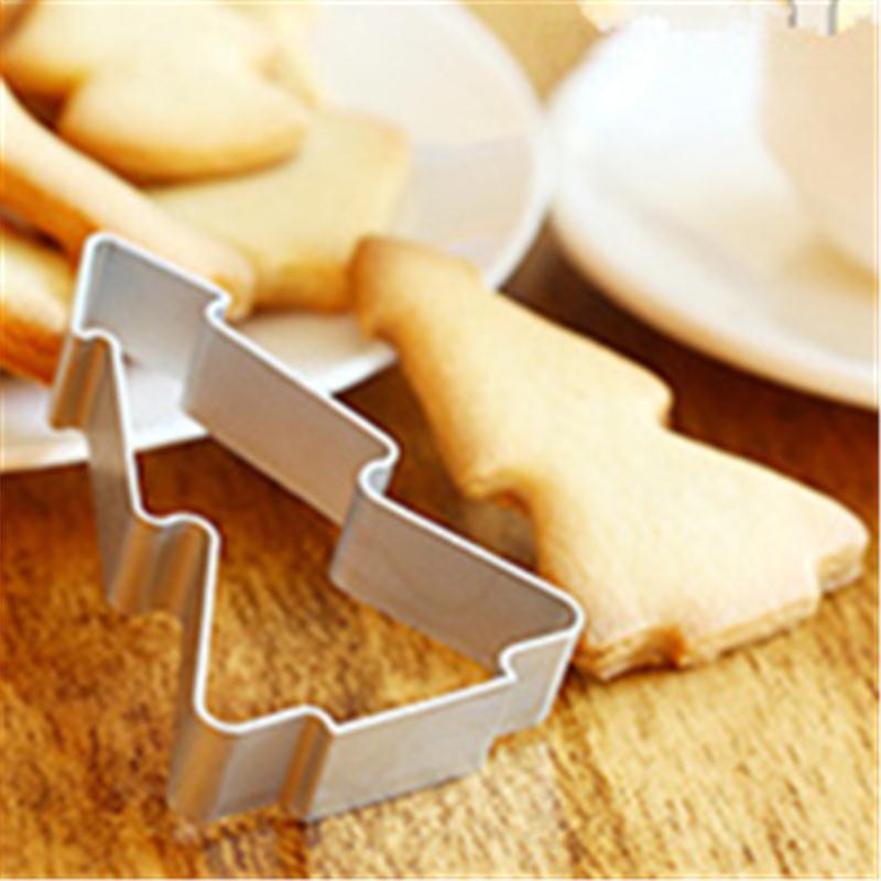 Christmas Tree Shaped Aluminium Mold Buscuit Tools Cookie Cake Mold Jelly Pastry Baking Cutter Mould Tool Free Shipping D873