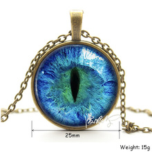 2015 Vintage Jewelry Wholesale Blue Green Cat Eye Necklace Pendant Fashion Charming Rhinestone Ethnic Necklace for