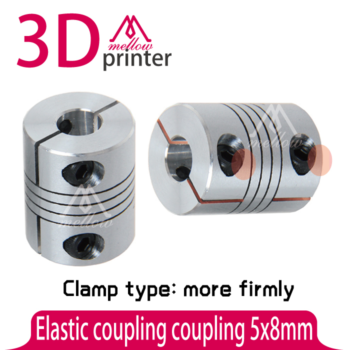 Clamp Type More Firmly 3D Printer accessories elastic coupling 5x8mm Z AxisConnector Two Size Shafts Together