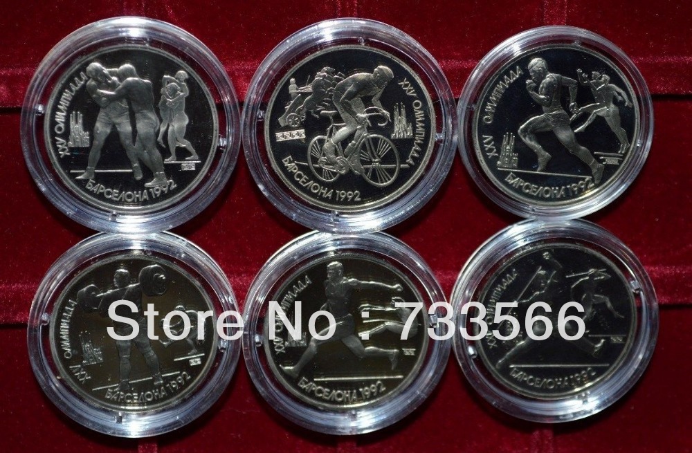 Russia 1991 Barcelona Olympic Games 1 ruble coins 6*10 sets 60 Pcs Free Shipping