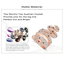SuperDeals Ring Genuine18K Rose Gold Plate and Pave Austrian Crystal 3D Cobra Snake Engagement Rings Fashion