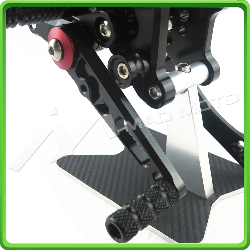Free shipping MAD MOTO CNC Adjustable Rearsets Kawasaki Ninja 300 2013 - 2015 foot pegs 2013 2014 2015 rear set footrests BLACK 06