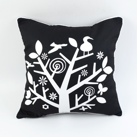 PATCHWORK OWLS BIRDS PINK BLUE RED 17/" 43CM COTTON BLEND VELVET CUSHION COVER