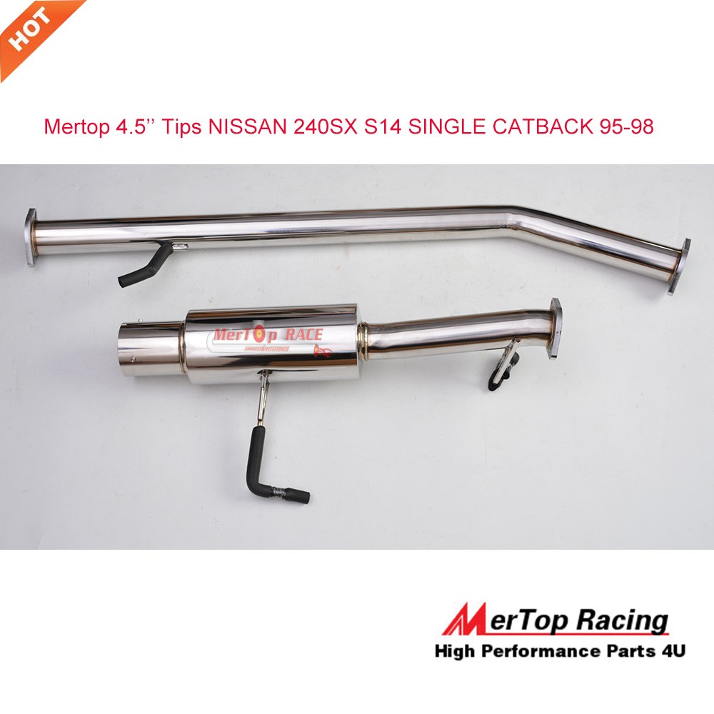 4.5/" MUFFLER TIP RACING CATBACK EXHAUST SYSTEM FOR 95-98 240SX SILVIA S14 KA24