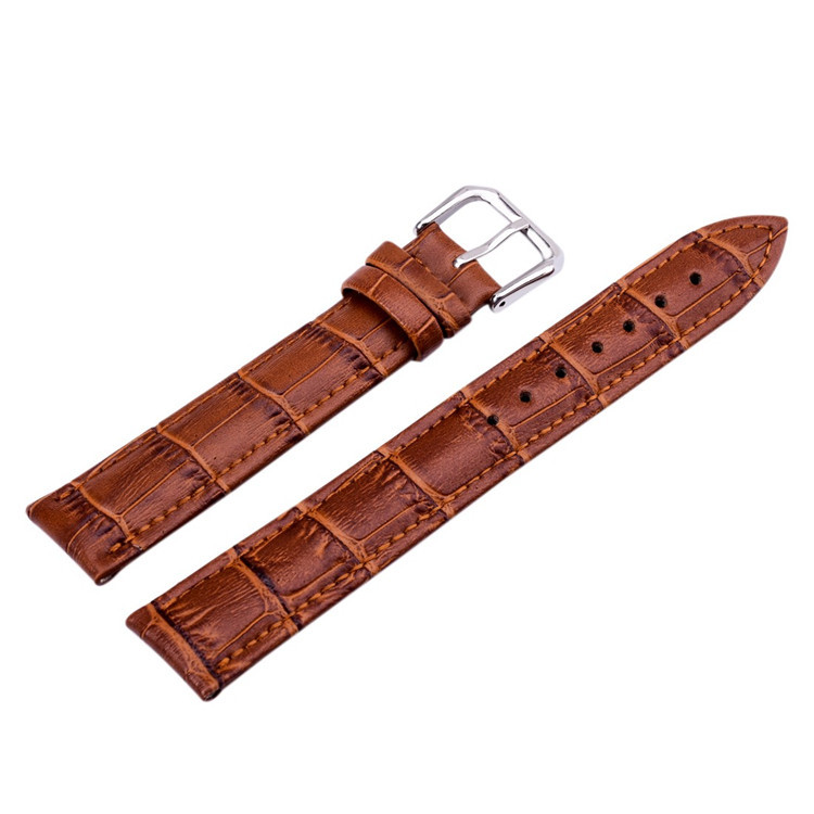 brand genuine leather brown unisex watchband stain...