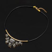 Exquisite Rhinestone Necklace 2015 Wholesale Newest Fashion Cortex Chain Collar Necklace Jewelry