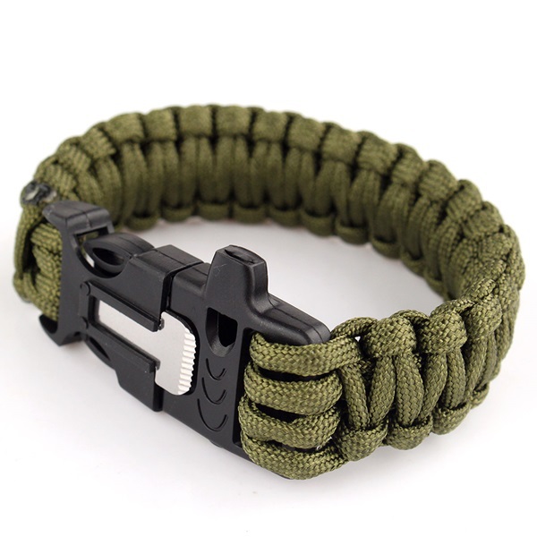 Outdoor Camping Men Self Rescue Paracord Parachute Cord Emergency Survival Bracelet Rope Kit with Flint Whistle