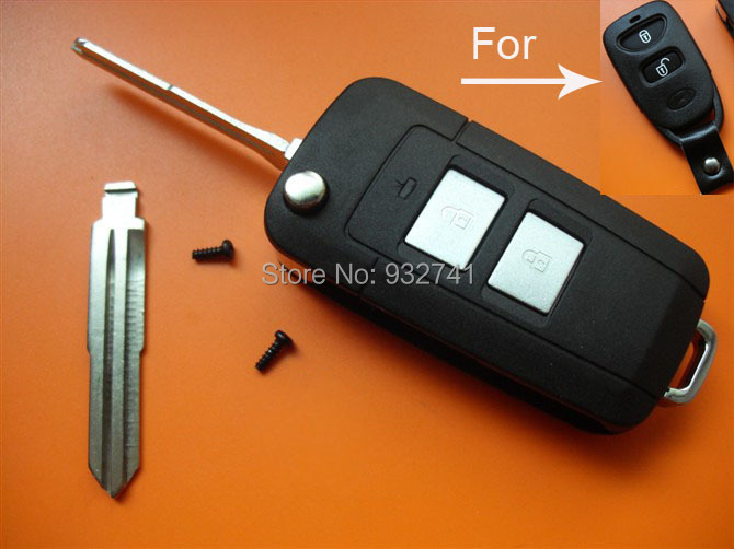 Hyundai Santa Fe, 03 Elantra Modified Key Shell 2 Butons With Battery Clamp(5).jpg
