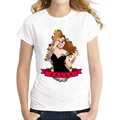 2016 Newest Women Dark Princess T shirt Fashion Tatto Princess Pin Up Goth t shirt Short