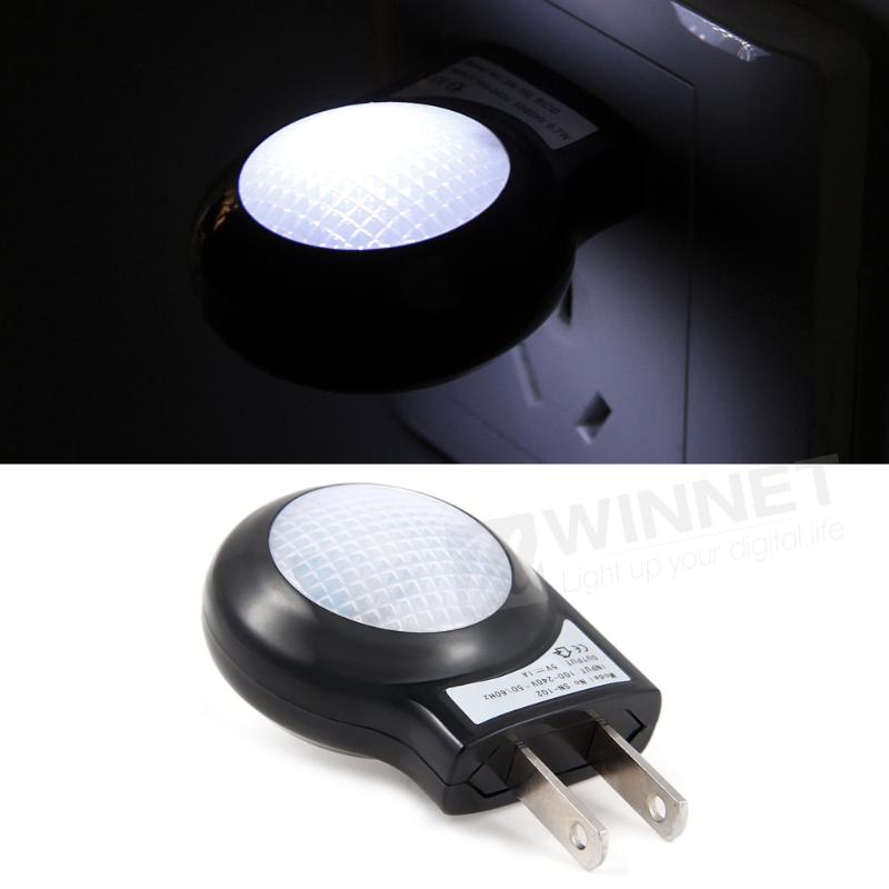 CroLED 2X Intelligent LED USB Multifunction Night Light 0.7W for Home Baby Indoor Black