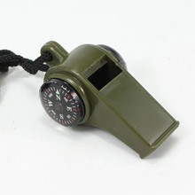 3 in 1 Portable Outdoor Emergency Survival Gear Whistle Compass Thermometer Free Shipping