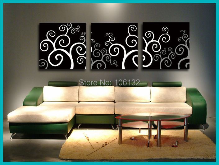 Pared cuadros para la sala de estar flor 3 negro compra lotes ... Cuadros para pinturas