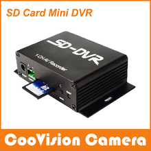 Free shipping! 1 ch mini sd card cctv dvr recorder support audio record RS485 and motion detect