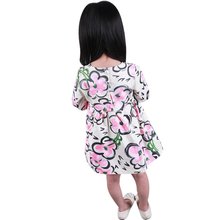 Baby Girls’ Clothing Long Sleeved Dress Petals ink Printing Kids Dresses
