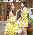 mother daughter dresses chiffon mother and daughter clothes lemon print matching mother daughter clothes family matching