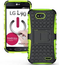 Dual Layer Armor Silicone Hard Shell Hybrid Kickstand Case Combo Cover For LG Optimus L90 D405