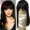 18 Long Silk 100 Human natural hair toupee for Women thin skin toupee hair replacement system