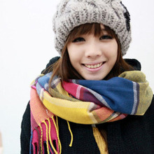 Women Winter 2016 England Tartan Scarf Plaid Brand Designer Scarfs Cutton Acrylic Cashmere Shawls Women’s Scarves