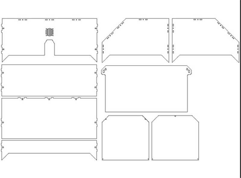 DIY Makerbot Replicator 3d printer 3mm acrylic hood cover plates kit Enclosure kit for Replicator 3D