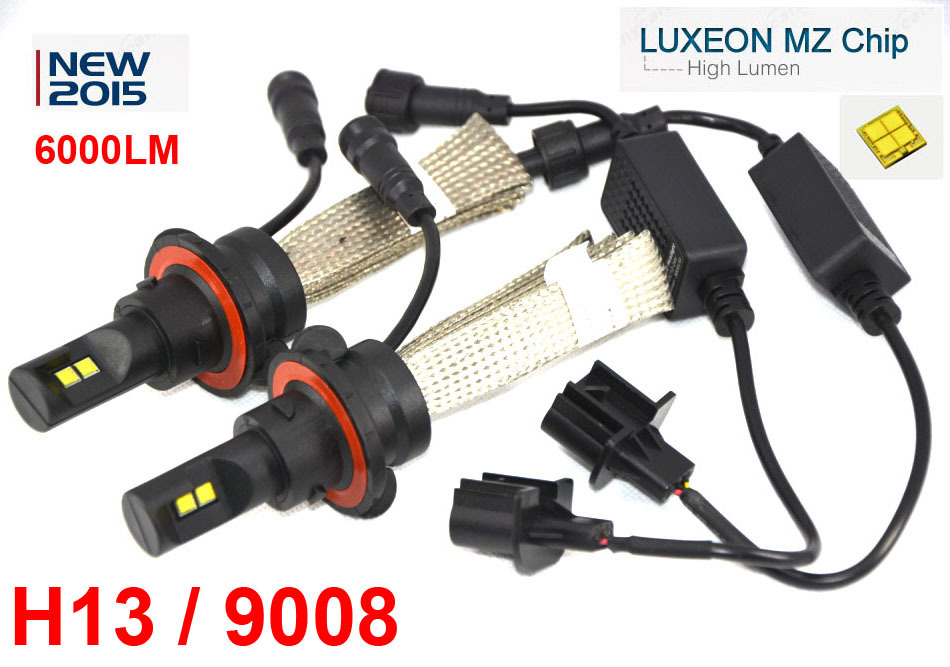 1 Set H13 9008 40W 6000LM CREE /PHILIP LED Headlight High/Low Beam 4SMD LUXEON MZ All in One 12/24V  Xenon WHITE 6K H4 9004 9007