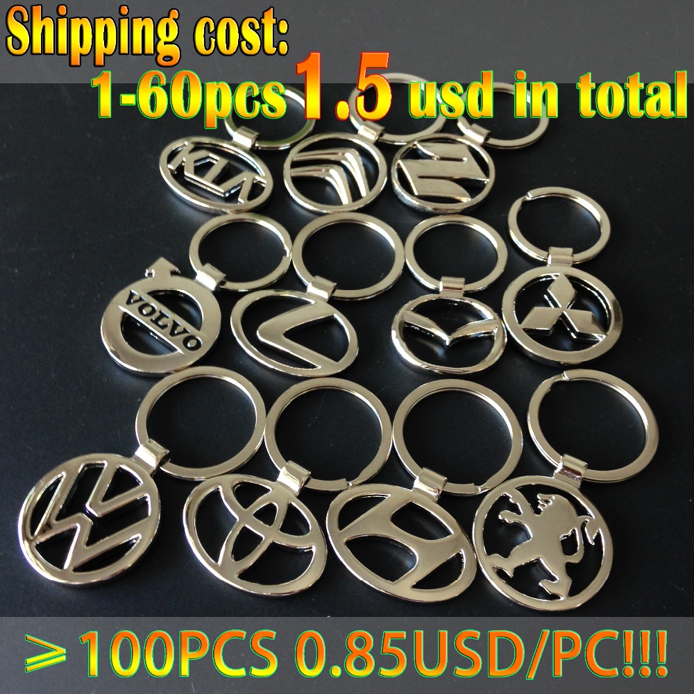 3D Metal Car Logo Key Chain Ring  For Volkswagen/VW/TOYOTA/HYUNDAI/MAZDA//PEUGEOT/ MITSUBISHI Keychain Emblems 4S gift