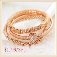 2015-New-Fashion-3pcs-set-Gold-Silver-Rose-Gold-Crystal-Heart-Elasticity-Bangles-Bracelets-For-Women