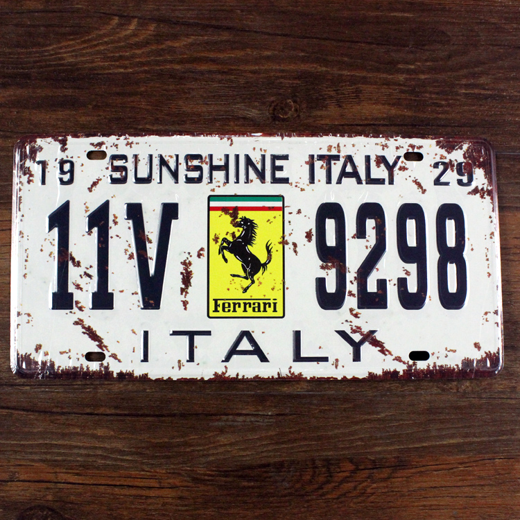UA-CP-0027-Vintage-License-Plate-Number-11v-9298-ITALY-metal-tin-signs-Retro-Art-wall.jpg