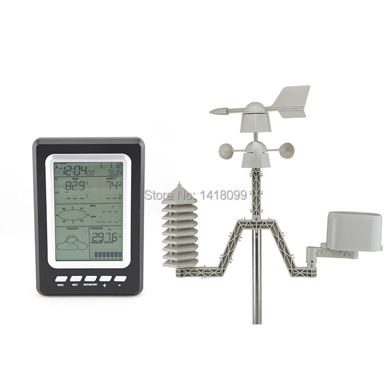 Household Usage automatic 433mhz wireless weather station with wind direction and solar power