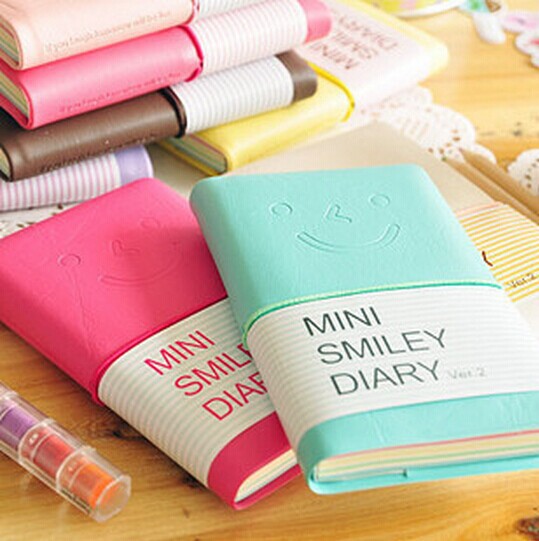 Diary Memo Notebook Cute Charming Portable Mini Smile Smiley Note Book K1451