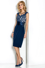 Mother dresses Evening Dresses Short mother of the bride dresses with jacket Dark Navy Chiffon Mother