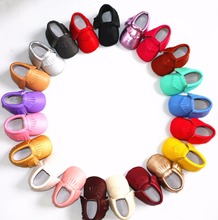 2016 New 20 colors fringe Bow PU leather Baby Moccasins shoes Boys Girls Toddler Soft Sole Infant Kids Shoes 0-2years